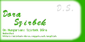 dora szirbek business card